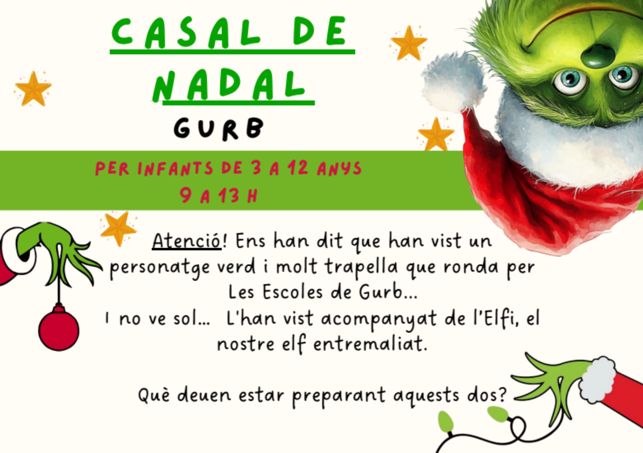 Obertes les inscripcions per al Casal de Nadal de Gurb!